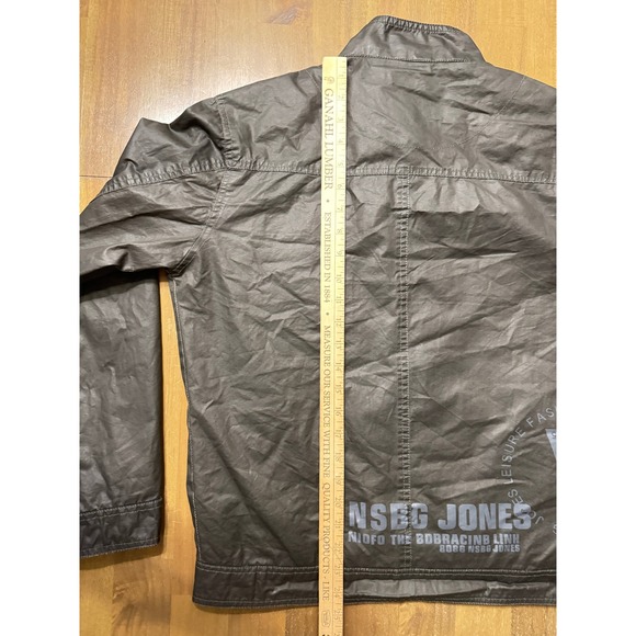 Men's Gray Moto Jacket Size L Lightweight Zip Up Casual Street Style - Picture 6 of 6